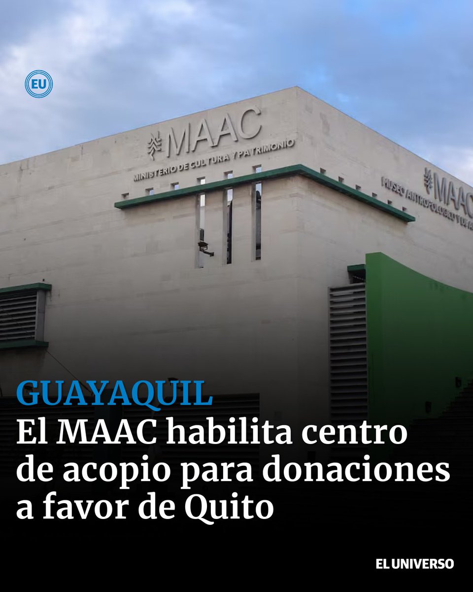 #IncendiosForestales | El MAAC en #Guayaquil habilita centro de acopio para donaciones a favor de Quito ow.ly/yawU50TvQ2k