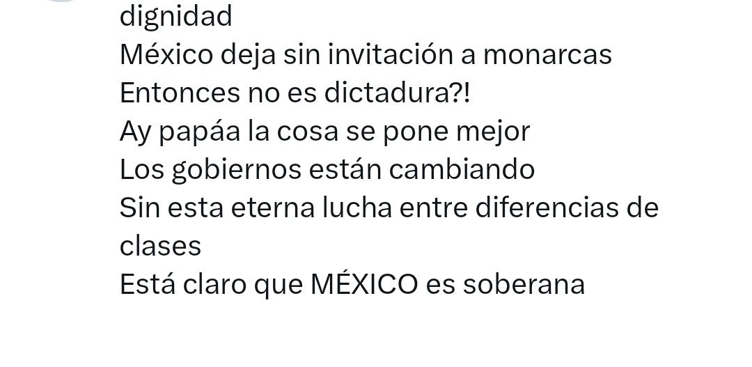 La recién elegida presidenta de México, acaba de dar una bofetada histórica a la decadente realeza española al no invitar al rey a su juramento. Sin disparar un arcabúz nos vamos desquitando.