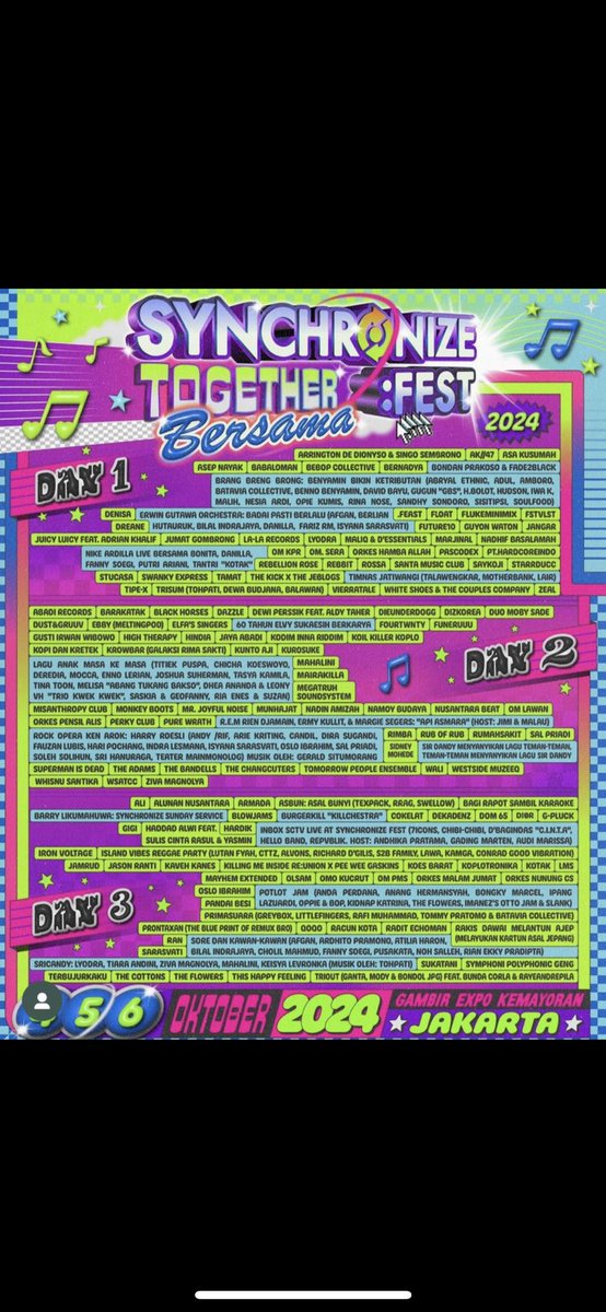 salsabillarossa's tweet photo. WTS 2 Tiket Synchronize 3 day pass,1 tiket 500 aja karna belinya pas early bird.gabisa datengg karna ada acara kantor hueheheheh #synchronize https://t.co/IQLyKrCF03