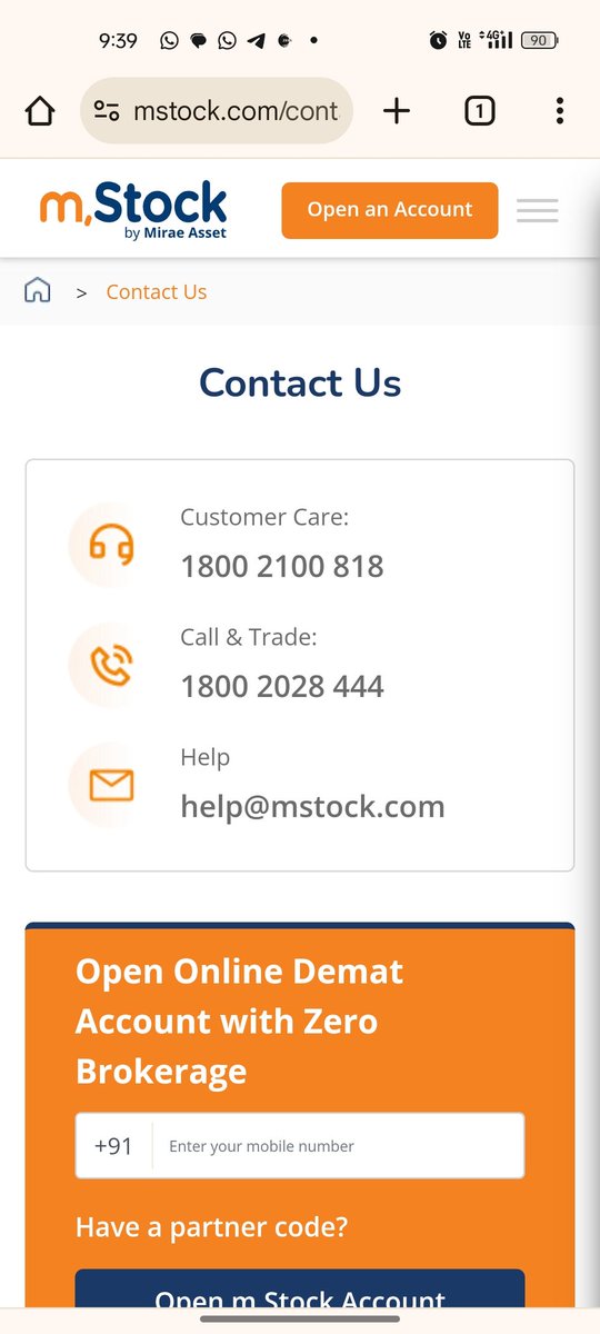 BhavyaMathukiya's tweet photo. @EquityTrder @mstock_in @MiraeAsset_IN @miraeasset @Focus_SME @ZeeBusiness Both the numbers are unavailable. #worstapp #sebi https://t.co/3OfHXAy73d