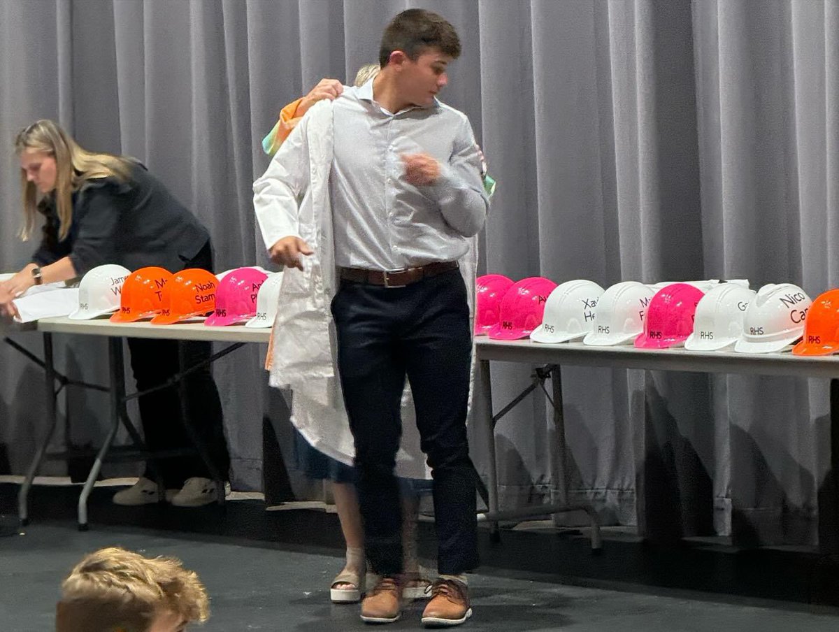 Junior, <a href="/ACoppola2026/">Anthony Coppola</a>, partaking in the BioMed White Coat Ceremony tonight. This guy works hard in all phases of life. A top-notch young man! Keep being the best version of you, AC. #TRW ❤️🏴‍☠️🏀💪