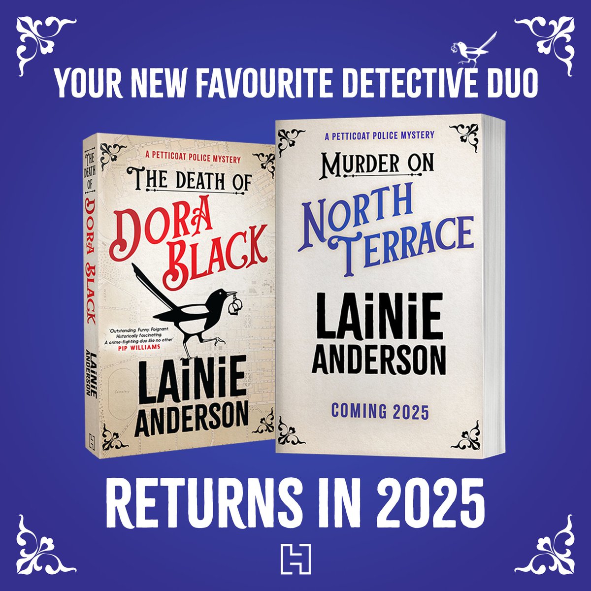 Hachette Australia Books (@hachetteaus) on Twitter photo #TheDeathOfDoraBlack was only the beginning 🔎
Your new favourite detective duo, Kate and Ethel, return in book 2 of the Petticoat Police Mystery series, #MurderOnNorthTerrace by <a href="/anderson_lainie/">Lainie Anderson</a>.
Be one of the first to solve the mystery. Pre-order: geni.us/PetticoatPolic… #TheDeathOfDoraBlack was only the beginning 🔎
Your new favourite detective duo, Kate and Ethel, return in book 2 of the Petticoat Police Mystery series, #MurderOnNorthTerrace by <a href="/anderson_lainie/">Lainie Anderson</a>.
Be one of the first to solve the mystery. Pre-order: geni.us/PetticoatPolic…