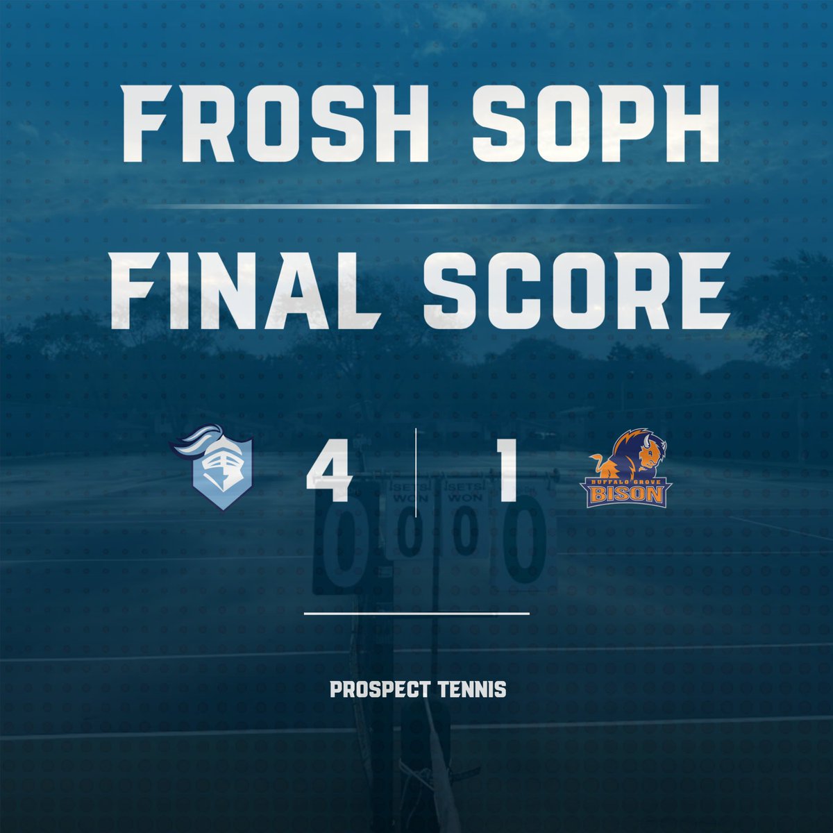 The Knights pull off another full program sweep today against Buffalo Grove to bring Varsity to 3-0 in the MSL East and on track to defend our East title. Not a bad way to cap off Senior Night! #PTEN