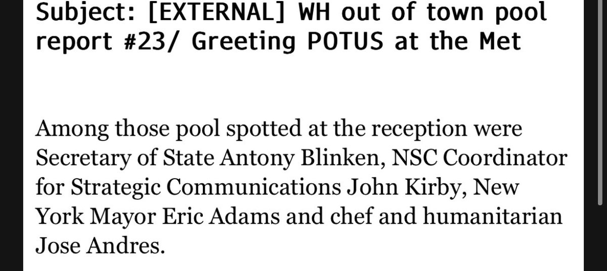 jeneps's tweet photo. Eric Adams was at the Metropolitan Museum of Art for a reception with President Biden and other world leaders on the same night his federal corruption indictment became public https://t.co/c9moVMHUeq