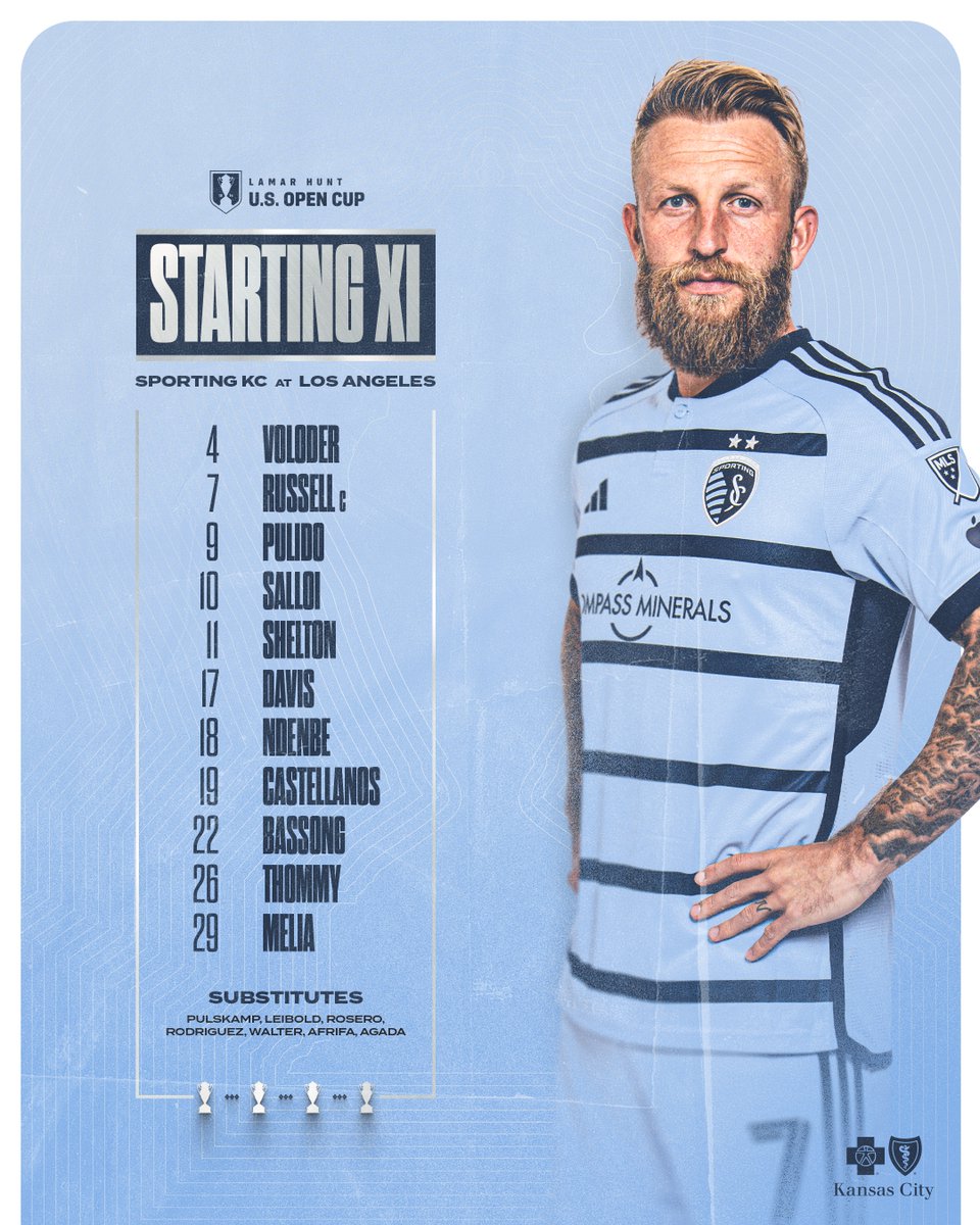SportingKC's tweet photo. Your 2024 @OpenCup Final Starting XI

#SportingKC | @BlueKC https://t.co/EU4YcPziCT