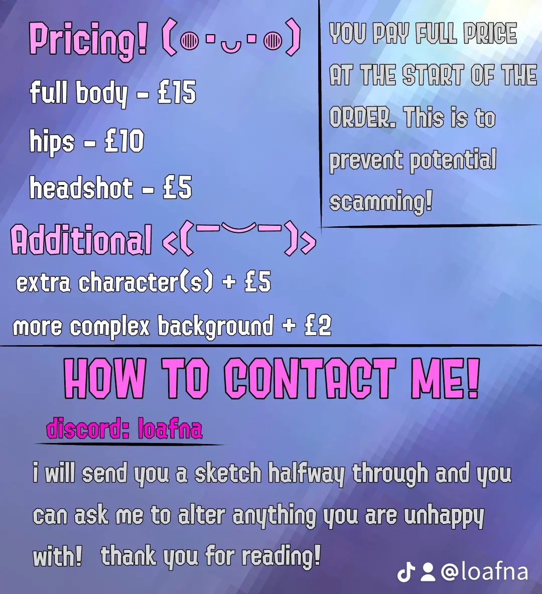 loafna's tweet photo. I’m opening commissions!! I mainly do splatoon art but I also do wc and others at request :3 
examples of my art and everything you need to know is in the pics (ignore the discord contact) thanks for taking a look!

Sorry if I’ve formatted this weird I don’t usually use twiitr😓 https://t.co/I4dq0RHR64