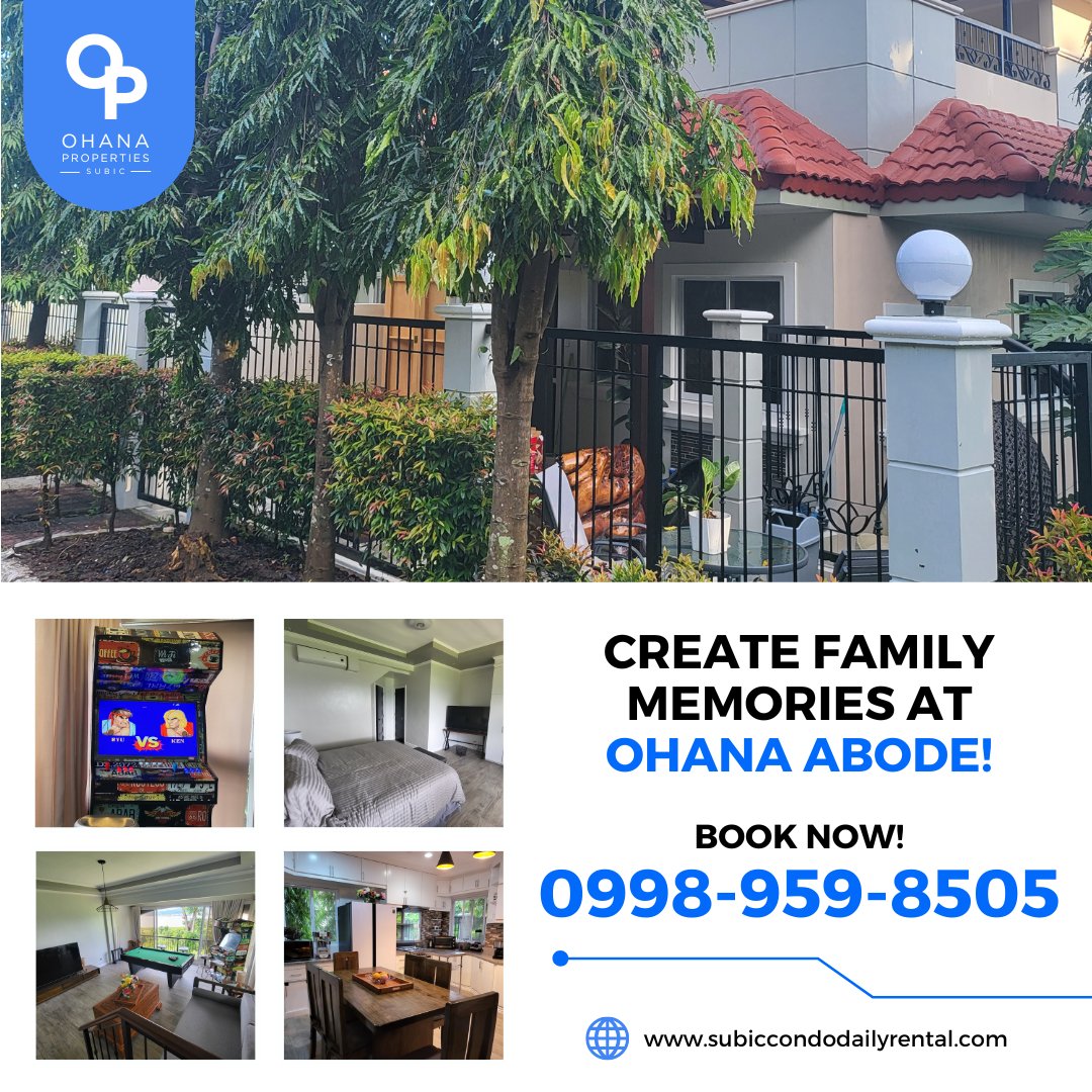 CondoSubic's tweet photo. Ohana Abode is perfect for family vacations! It accommodates 14 guests in 3 bedrooms, 11 beds, and 2.5 baths.

#ohanaabode #subicgetaway #beststaycation #subicbayfreeport #guesthousesinsubic 

For inquiries, call us at 0998-959-8505   

https://t.co/3GDEhhJJVk https://t.co/d16fKxNSXf