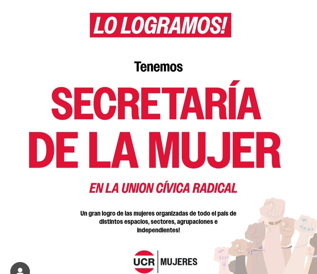 ✊🏻✨ Hoy la <a href="/UCRNacional/">Unión Cívica Radical</a> aprobó la creación de la Secretaría de la Mujer, un espacio que reclamamos para seguir luchando por los derechos de las mujeres. Fui elegida como secretaria interina, un rol que asumo con orgullo y mucho compromiso. ¡Felicitaciones a todas! 🎊