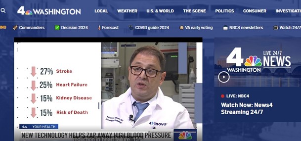 Inova Schar Heart and Vascular (@ishvnews) on Twitter photo Featured on <a href="/nbcwashington/">NBC4 Washington</a>
Patient grateful for hope for reduction in resistant hypertension following ultrasound guided renal denervation procedure
Benefits of this innovative procedure outlined by <a href="/behnam_tehrani/">Behnam N. Tehrani, MD</a>
<a href="/_WayneBatchelor/">Wayne Batchelor, MD</a> <a href="/coconnormd/">Christopher O'Connor</a>
bit.ly/4eeCLfJ Featured on <a href="/nbcwashington/">NBC4 Washington</a>
Patient grateful for hope for reduction in resistant hypertension following ultrasound guided renal denervation procedure
Benefits of this innovative procedure outlined by <a href="/behnam_tehrani/">Behnam N. Tehrani, MD</a>
<a href="/_WayneBatchelor/">Wayne Batchelor, MD</a> <a href="/coconnormd/">Christopher O'Connor</a>
bit.ly/4eeCLfJ