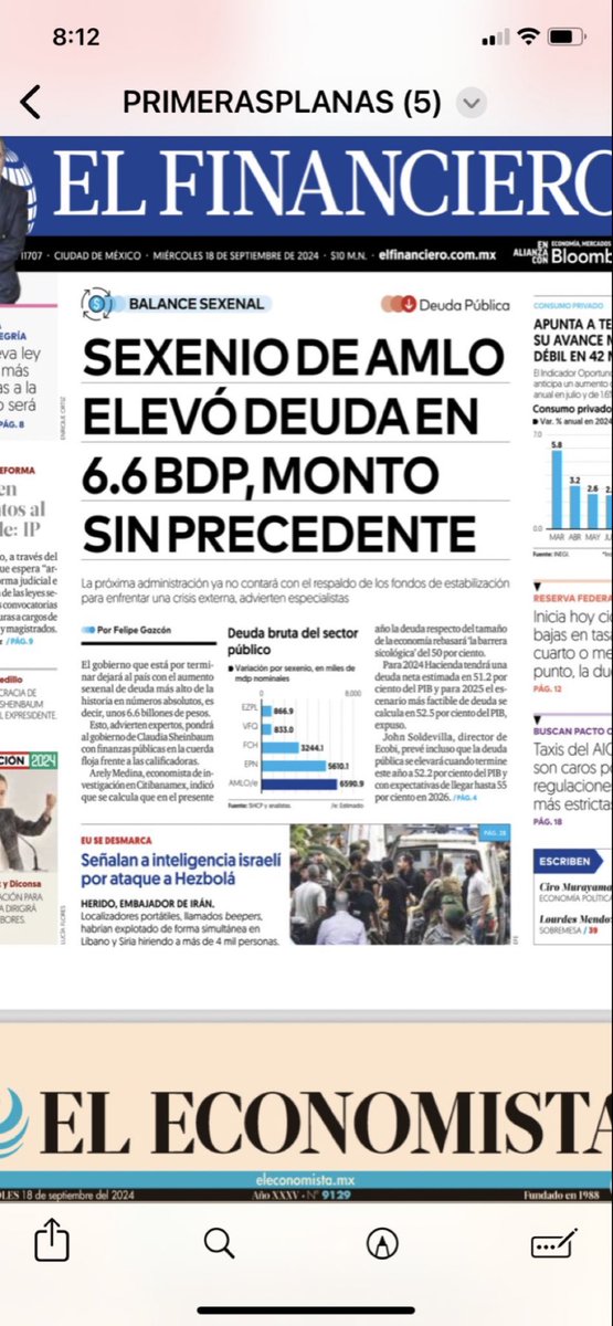 jrsestaca's tweet photo. ¿Qué recibimos a cambio de todo este dinero que tendremos que pagar por generaciones? Obras innecesarias e inoperantes como Dos Bocas y el Tren Maya, un aeropuerto pitero, y… y… https://t.co/0lO5H84H1Y