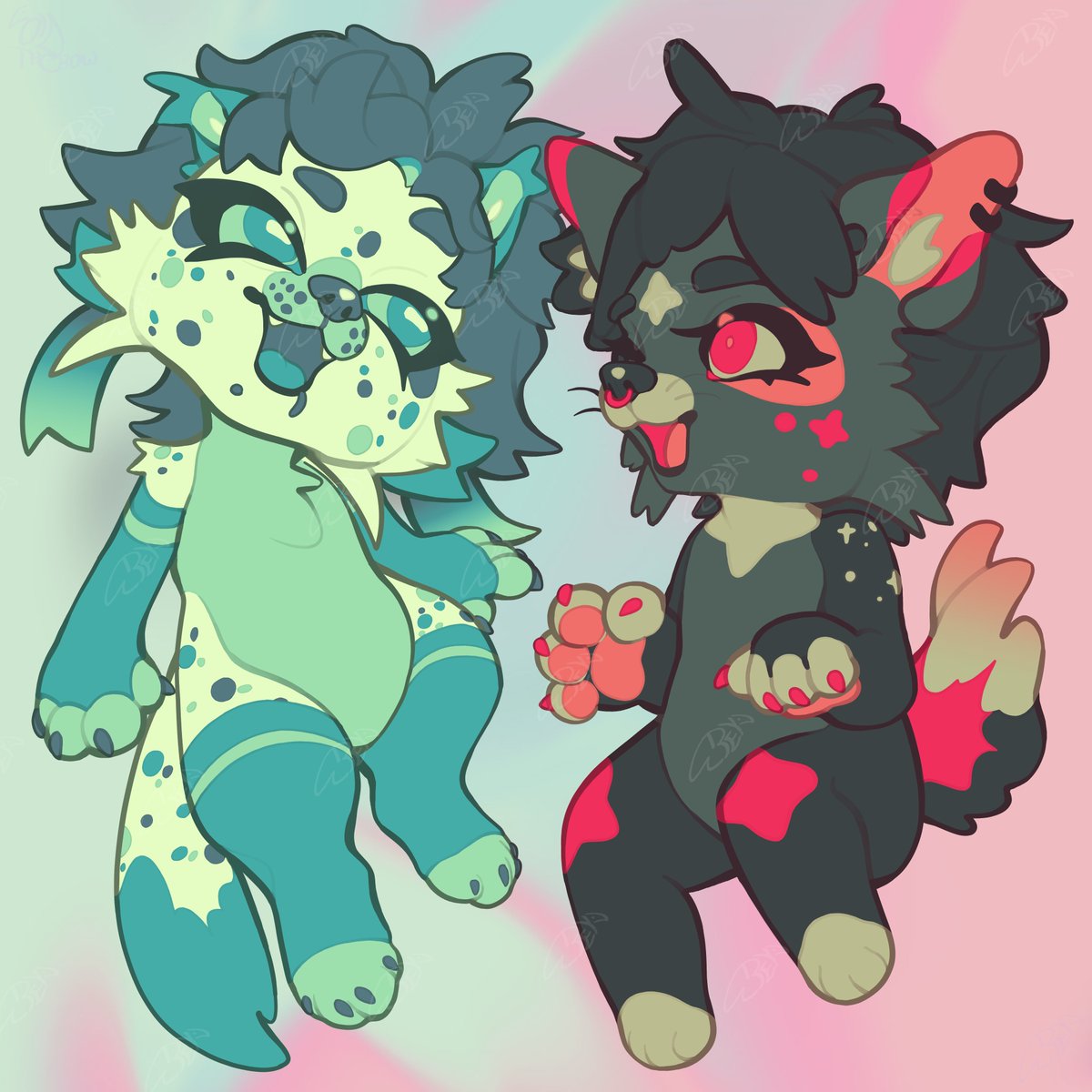 BluReiii's tweet image. Hey there! I'm Rey, these are my oc's, Mint and Oliver, my beloved
And I wanted to try and make some examples of my chibi style, what do you think? :3

#furryartwork
