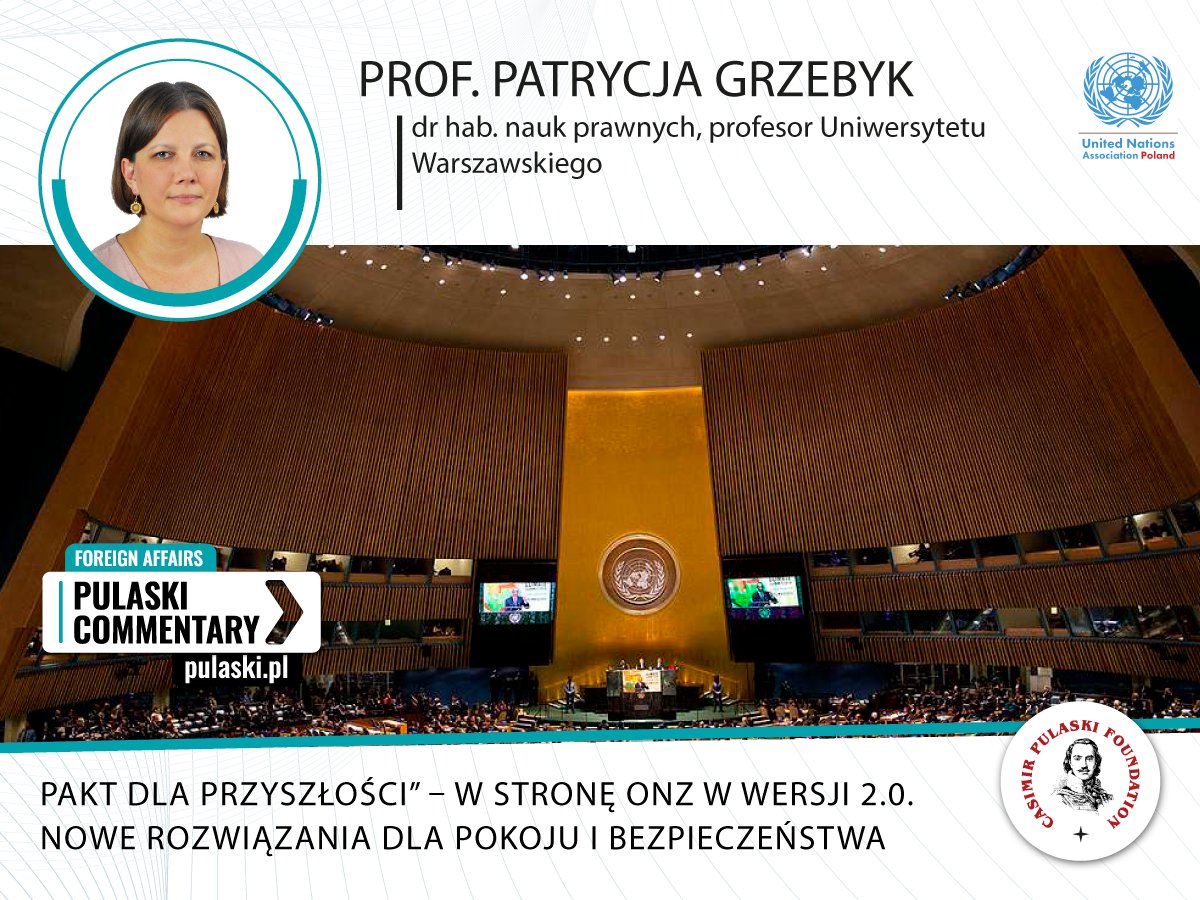 FundPulaskiego's tweet photo. "Pakt dla Przyszłości podkreśla, że konflikty zbrojne toczą się nie tylko na lądzie i morzu, ale również w kosmosie i cyberprzestrzeni, a #ONZ musi być aktywna także w tych obszarach.", pisze prof. @PatrycjaGrzebyk w najnowszym #PulaskiCommentary.

#UN #UnitedNations
👇 https://t.co/dSKDDievi6