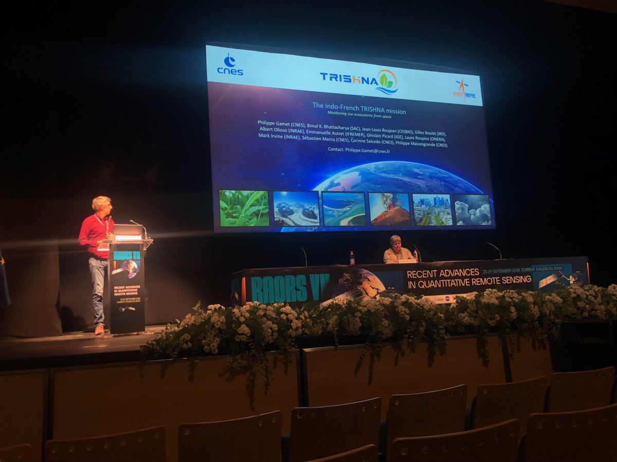 José A. Sobrino (@joseansobrino) on Twitter photo #RAQRS24 Philippe Gamet
"The Indian-French TRISHNA mission design and products: towards daily evapotransporation from thermal infrared remote sensing" <a href="/CesbioLab/">Centre d'Etudes Spatiales de la Biosphère</a> #RAQRS24 Philippe Gamet
"The Indian-French TRISHNA mission design and products: towards daily evapotransporation from thermal infrared remote sensing" <a href="/CesbioLab/">Centre d'Etudes Spatiales de la Biosphère</a>