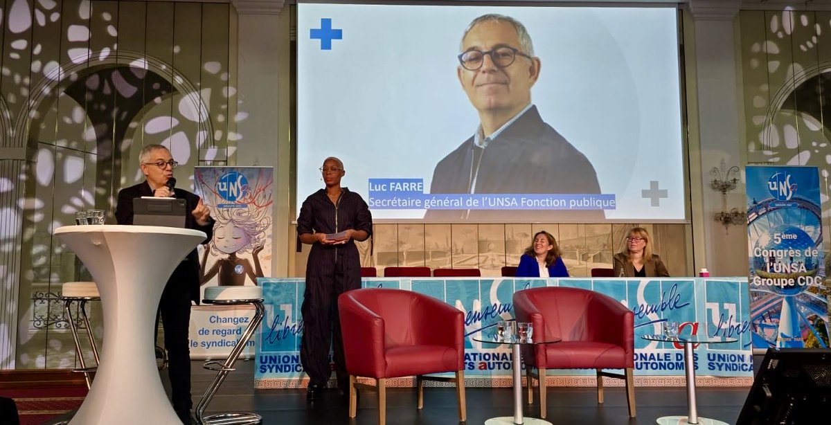 lucfarre's tweet image. Plaisir de participer au 5ème Congrès de l’ #UNSA groupe Caisse des Dépôts CDC @CdcUnsa @CdcUnsa avec une table ronde autour de #IA Merci à Salomé Vaillant, Secrétaire Générale pour l’accueil ⁦@RBrishoualUNSA⁩ ⁦@UnsaFP⁩
