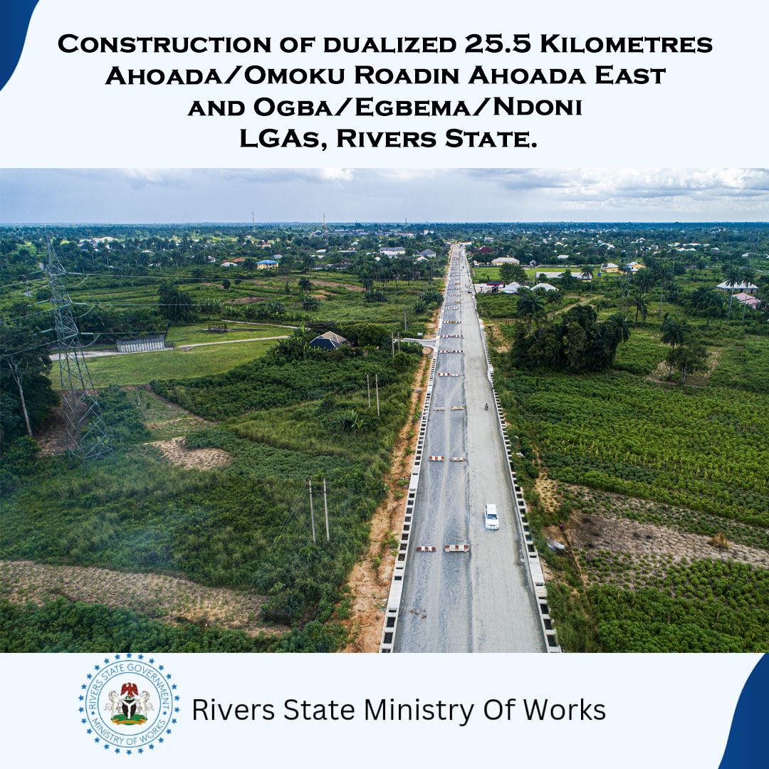 dykamadi's tweet image. WORK-IN-PROGRESS 

Ongoing Construction of dualized 25.5 Kilometres Ahoada/Omoku Road in Ahoada East and Ogba/Egbema/Ndoni LGAs, Rivers State.

26/09/2024

#MoW
#BuiltToLast
#RiversFirst