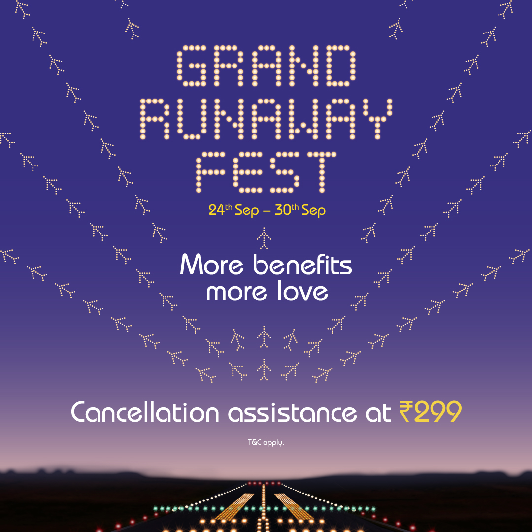 IndiGo6E's tweet photo. IndiGo’s Grand Runaway Fest is live. Fly with fares starting at ₹1111 and get instant 15% off when you book using BOBCARD and Federal Bank Credit Cards.
 
Book now on IndiGo web or app.
 
#goIndiGo #GrandRunawayFest #LowFareAlert #IndiGoApp #IndiGoSale #PriceDrop