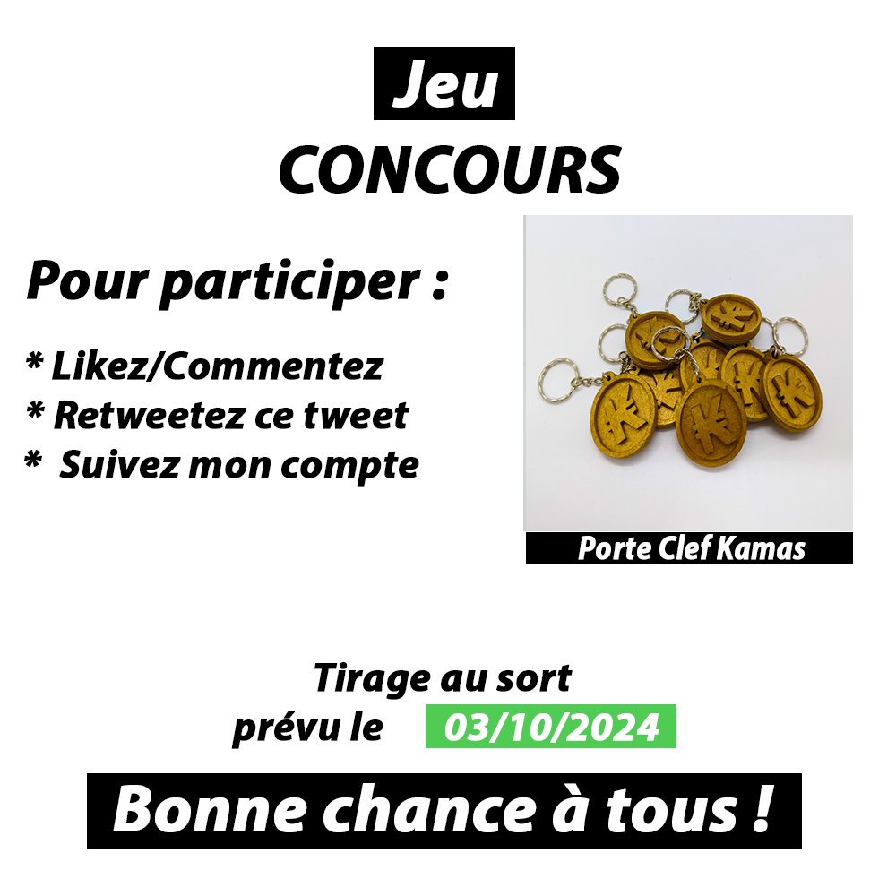 Brico_Incarnam's tweet photo. 🚨 CONCOURS🚨

Je fais gagner ce
MAGNIFIQUE PORTE CLEF KAMAS .😊
Pour participer :

1️⃣ Likez/commentez .
2️⃣ Retweetez ce tweet.
3️⃣ Suivez mon compte.

Tirage au sort prévu le 03 Octobre 2024.
Bonne chance à tous !😊

#DOFUS #dofusretro #ankama https://t.co/UCrvtqCCYl