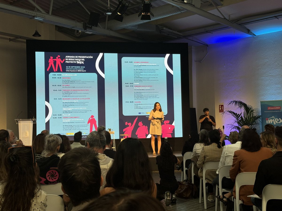 ongpaideia's tweet image. Arrancamos las jornadas con @eva_baroja conductora del día de hoy donde se presentan los resultados del 
#ProyectoIMEX 

#CaminarConRed #porElDerechoAserAdultas #PresentaciónResultadosMadrid