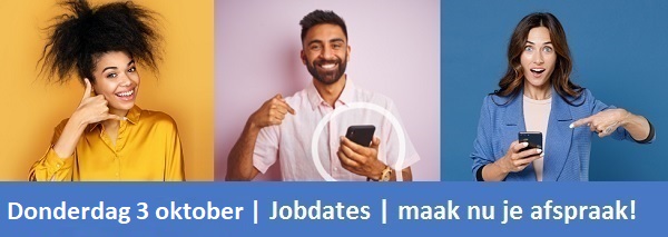 Doe je ook weer mee met Jobdates? Je kunt dan WhatsApp beeldbellen met werkgevers en uitzendbureau's van jouw keuze. Maak nu al je afspraak voor 3 oktober: obi41.nl/ycksy64d #vacatures #baankansen