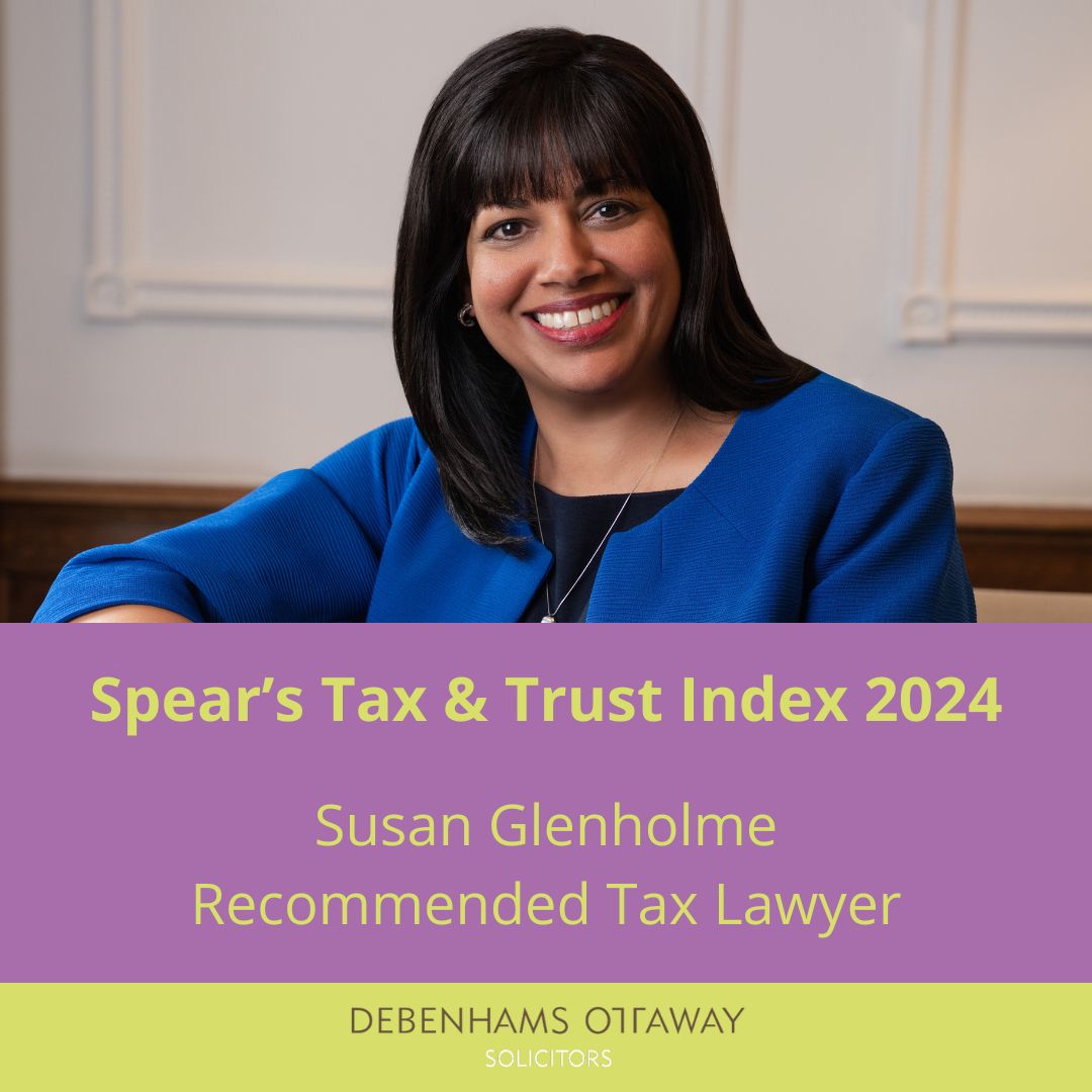 Congratulations to our managing partner <a href="/SGlenholme/">Susan Glenhome</a>  who is recommended in <a href="/SpearsMagazine/">Spear's Magazine</a> Tax and Trust Index 2024, recognising the best lawyers and accountants across the UK that help #HNW clients 👉  bit.ly/4dloSeb #SpearsIndex  #privatewealth