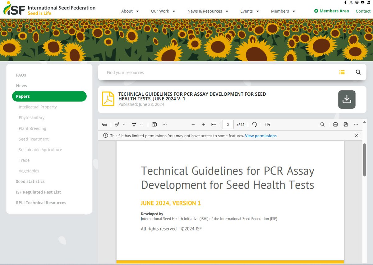 Euphresco network (@euphresco) on Twitter photo 📢 Exciting news! The ISF-ISHI Technical Guidelines for PCR Assay Development for Seed Health Tests are now available. A collaborative effort enhancing #SeedHealth research across disciplines and regions 🌱🔬🌍
Dive in here: tinyurl.com/53nnpj96
<a href="/SeedFed/">International Seed Federation</a> #ISHIVeg #EUPHRESCOIII 📢 Exciting news! The ISF-ISHI Technical Guidelines for PCR Assay Development for Seed Health Tests are now available. A collaborative effort enhancing #SeedHealth research across disciplines and regions 🌱🔬🌍
Dive in here: tinyurl.com/53nnpj96
<a href="/SeedFed/">International Seed Federation</a> #ISHIVeg #EUPHRESCOIII