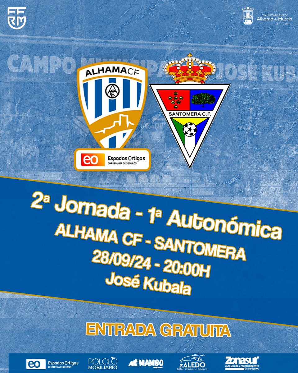 𝑷𝒓ó𝒙𝒊𝒎𝒐 𝒑𝒂𝒓𝒕𝒊𝒅𝒐 🔜

🏆Primera Autonómica
🆚 <a href="/CFSantomera1/">C.F. Santomera</a> 
🏟José Kubala
📅 28 de septiembre 
🕒20h
🎟️ Entrada gratuita