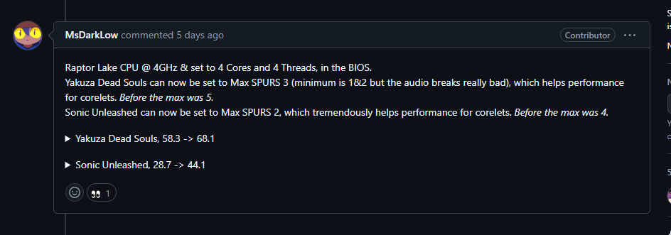 elad335's tweet photo. In recent RPCS3 updates, I have improved "Max SPURS Threads" setting's compatibility with games.
now many more games support limiting SPURS threads and games that used to support only high values, now support even lower values.
The setting has also been made dynamic - changeable. https://t.co/fKsRAjuXhY