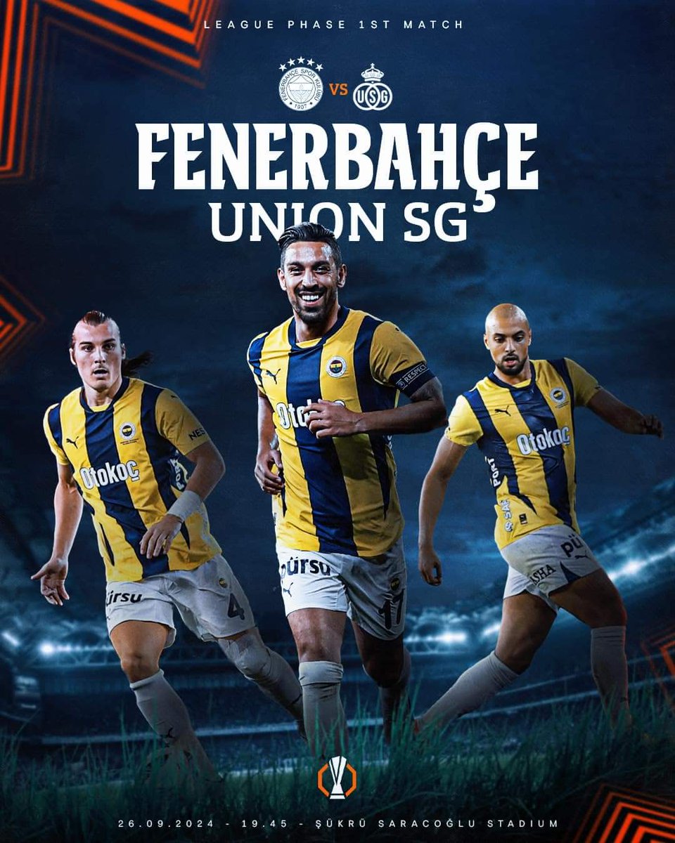 🏆 #UEL Lig Aşaması 1. Maç  
 
🆚 Union SG 
🗓 26 Eylül Perşembe 
🕢 19.45 
📍 Ülker Stadyumu
📲 #FBvUSG
