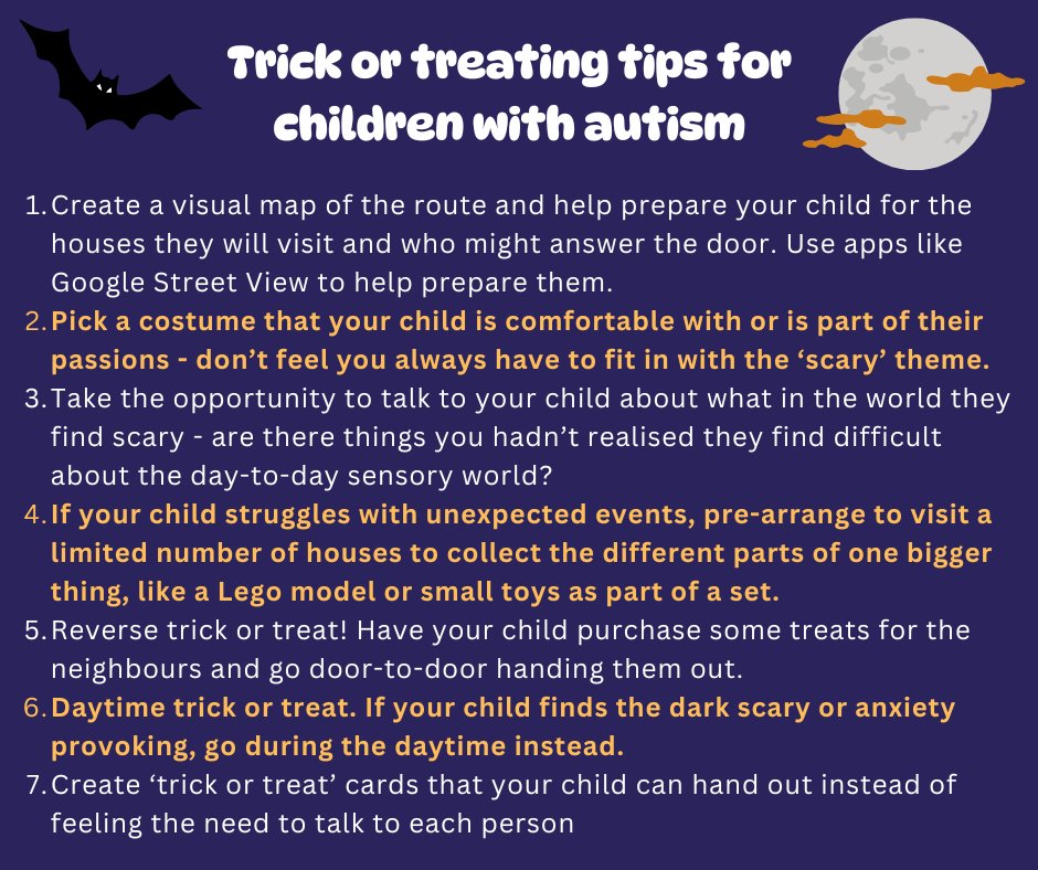Halloween is just over a week away, so we wanted to share some useful tips for trick or treating that the National Autistic Society has previously shared.
autism.org.uk/what-we-do/new…