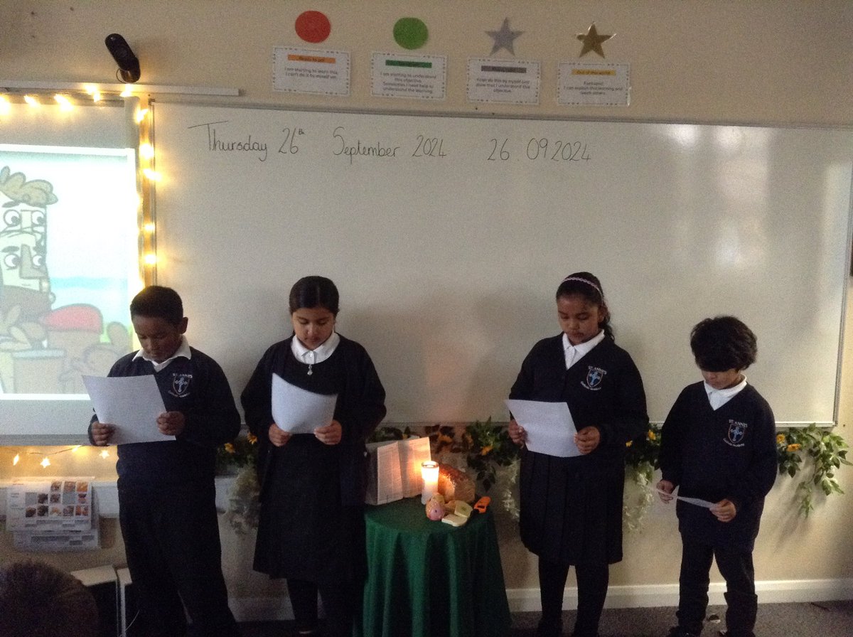 MissAustick's tweet photo. A beautiful worship this morning in Year 4. Drawing inspiration from The Feeding of the 5000, we thought about the little things we could give to help others. @stanneskly https://t.co/ylmoBx9j0k