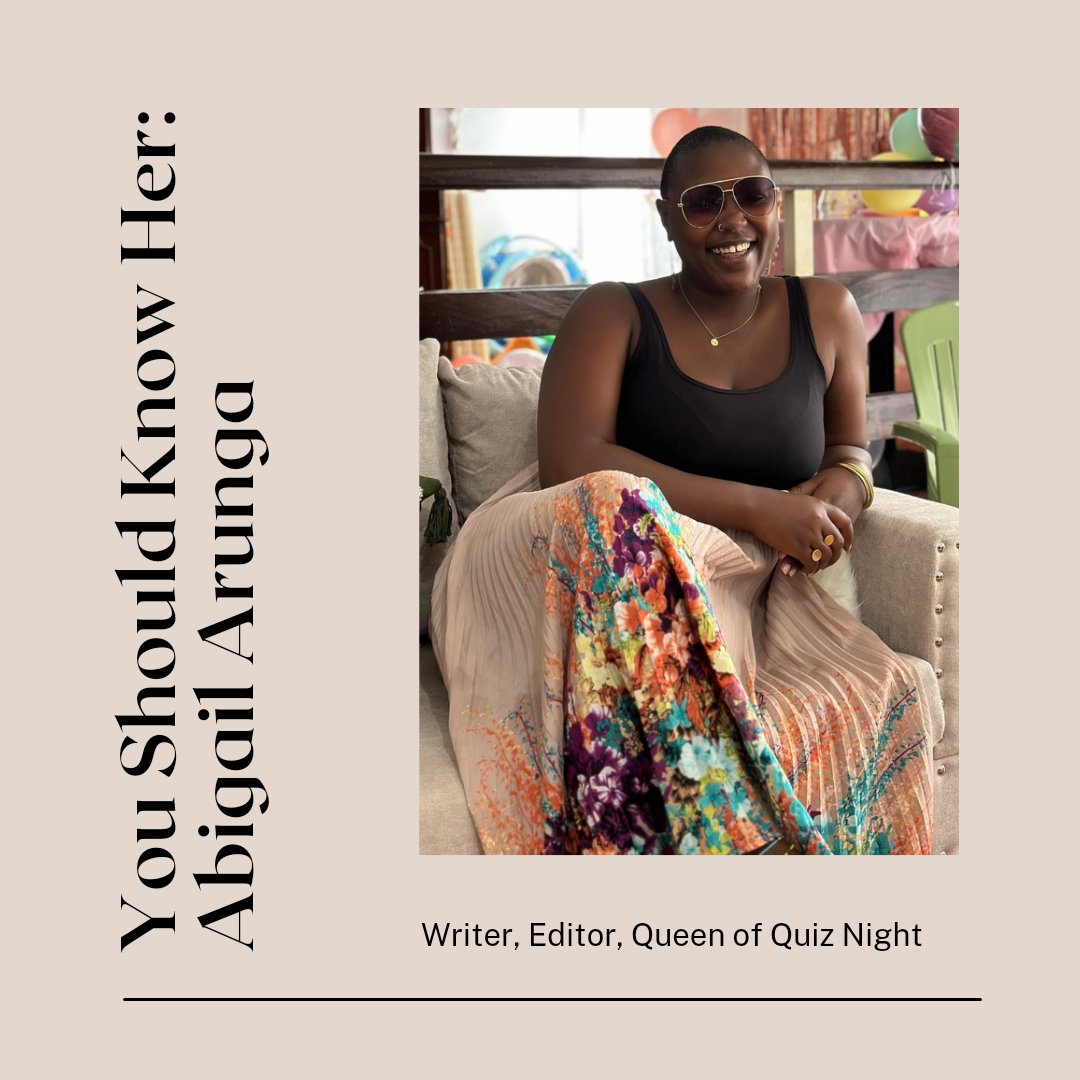 ZedaMedia's tweet image. This week on Zeda Magazine we chat with the talented and hilarious @AbigailArunga on her life and illustrious career as a writer and the undisputed queen of the Kenyan quiz night scene. 
Read it here zedamagazine.com/2024/09/you-sh…

#YouShouldKnowHer
#ZedaTalks