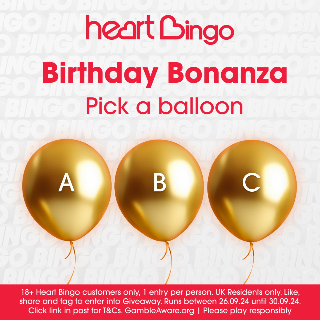 HeartBingo's tweet photo. WIN! 5 x £5 Love2Shop vouchers up for grabs. Here’s how:

1. Like, share &amp; tag a friend 
2. Add balloon choice in comments 
3. Join in on our giveaway days between 23.09.24 &amp; 30.09.24
4. Winners picked 30.09.24… Good luck! 

Full terms: https://t.co/3mzWUdAiXT

#birthday  #win https://t.co/zICV7DP4jv