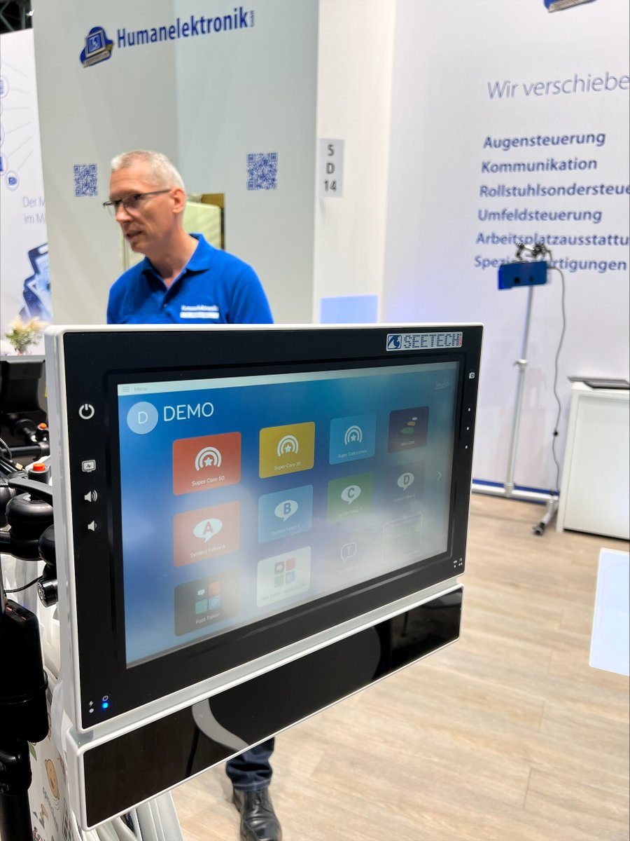 Humanelektronik's tweet photo. Unsere SEETECH-Augensteuerung ist eine innovative Technologie, die es ermöglicht, Geräte wie Computer oder sogar Rollstühle allein durch die Bewegung der Augen zu steuern. 

Besuchen Sie uns auf der Rehacare in Düsseldorf (Halle 5, Stand D14) oder unter https://t.co/ueE4V0aFo2 https://t.co/34M15gUUOy