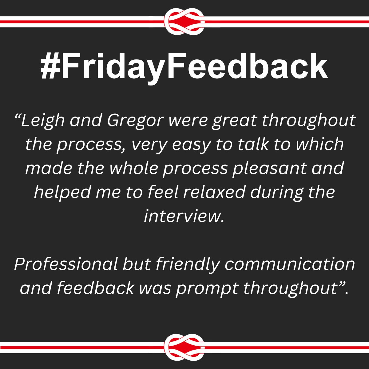 RedConsultUK's tweet photo. #FridayFeedback this month is a joint one for Gregor and Leigh.

What a team! Always working together to make sure the candidates are fully supported throughout the process. 🥰

#TeamWorkMakesTheDreamWork #FeedbackFriday #TeamWork #ThisIsRed https://t.co/q1saXfLBg5