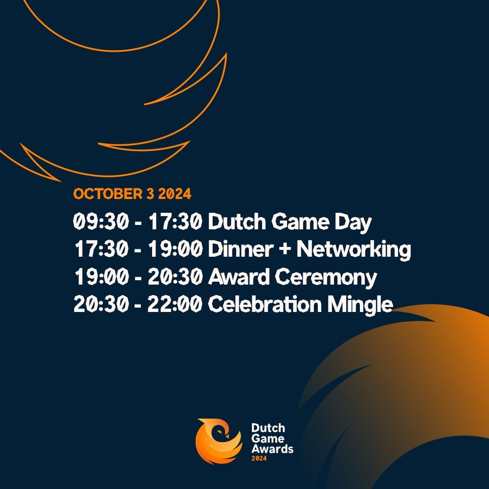 With just seven days to go, the excitement is building for all the nominees! Next week, we’ll gather at Dutch Game Day to enjoy inspiring talks and panels celebrating the best of the Dutch gaming industry.

Tickets: dutchgameawards.nl

#DutchGameAwards #BeeldGeluidHilversum