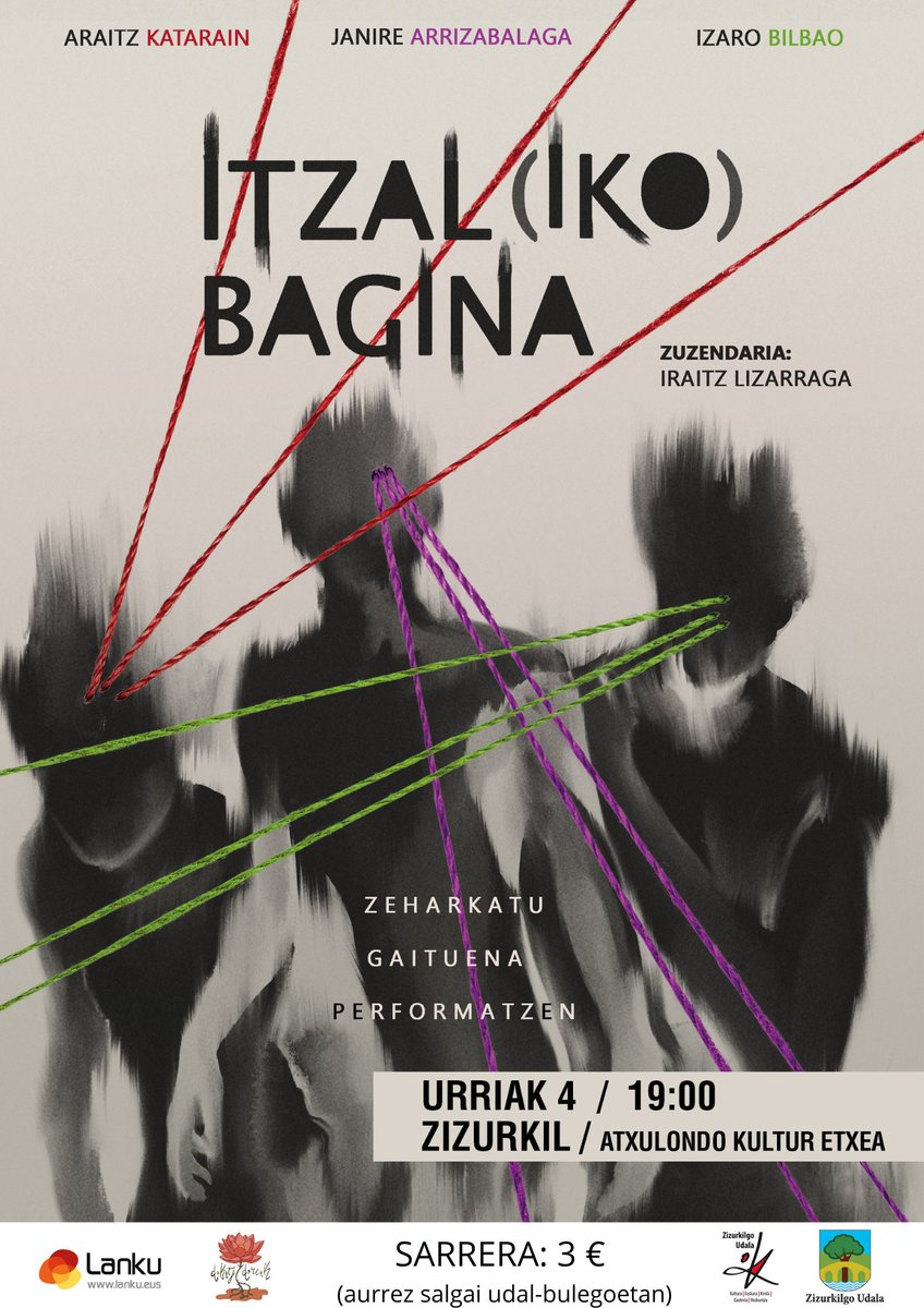 Kultura Zizurkil (@kzizurkil) on Twitter photo Urriaren 4an, Iraitz Lizarraga zizurkildarrak zuzendutako ITZAL(IKO) BAGINA lanaz goza dezakegu Atxulondo kultur etxean, 19:00etan.
Sarrerak salgai daude udal-bulegoetan, eta, soberan geratuz gero, egunean bertan ere egongo dira.
Animatu eta azaldu!
<a href="/ZizurkilgoUdala/">Zizurkilgo Udala</a> Urriaren 4an, Iraitz Lizarraga zizurkildarrak zuzendutako ITZAL(IKO) BAGINA lanaz goza dezakegu Atxulondo kultur etxean, 19:00etan.
Sarrerak salgai daude udal-bulegoetan, eta, soberan geratuz gero, egunean bertan ere egongo dira.
Animatu eta azaldu!
<a href="/ZizurkilgoUdala/">Zizurkilgo Udala</a>