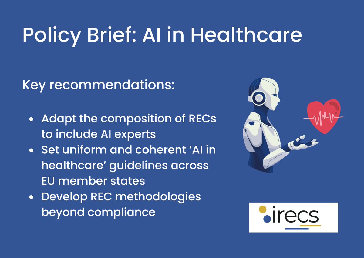 AI is revolutionising healthcare, from diagnosing diseases to providing remote consultations for patients. Our policy brief provides actionable recommendations to better address the ethical challenges of AI in healthcare:
irp.cdn-website.com/5f961f00/files…

#ResearchEthics #AIinHealthcare