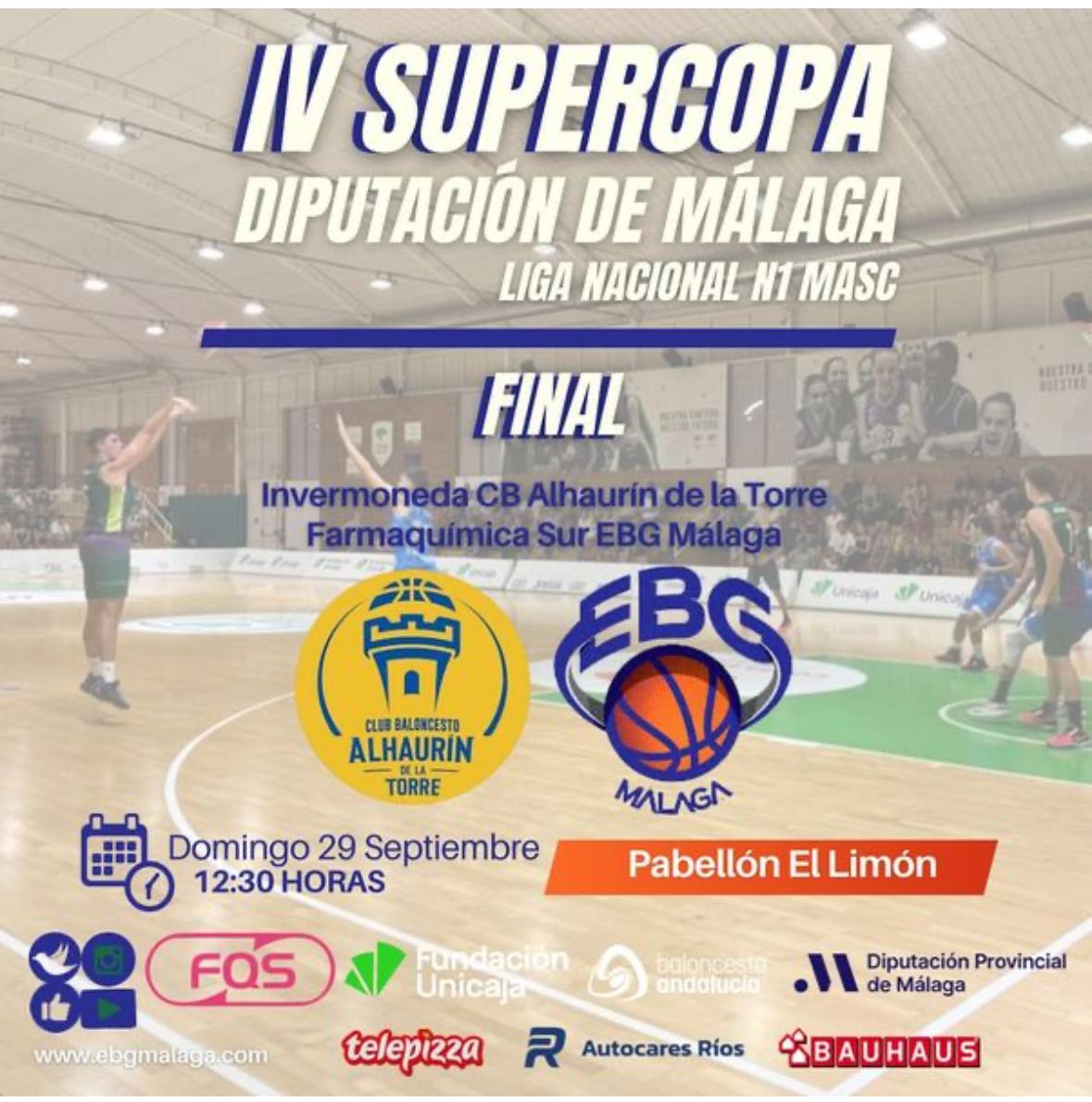 Nuestro equipo FarmaQuímica Sur EBG, de Primera División nacional, finalista de la Supercopa de la provincia de Málaga. 🤩🙌

Os esperamos el 29 de septiembre en el Pabellón El Limón a las 12:30 h. 

<a href="/FAB_Andaluza/">Federación Andaluza de Baloncesto</a> <a href="/FundUnicaja/">Fundación Unicaja</a> <a href="/diputacionMLG/">Diputación de Málaga</a> <a href="/telepizza_es/">Telepizza España 🍕</a> <a href="/BAUHAUS_es/">BAUHAUS España</a> <a href="/EBGMALAGA/">EBG Málaga</a>