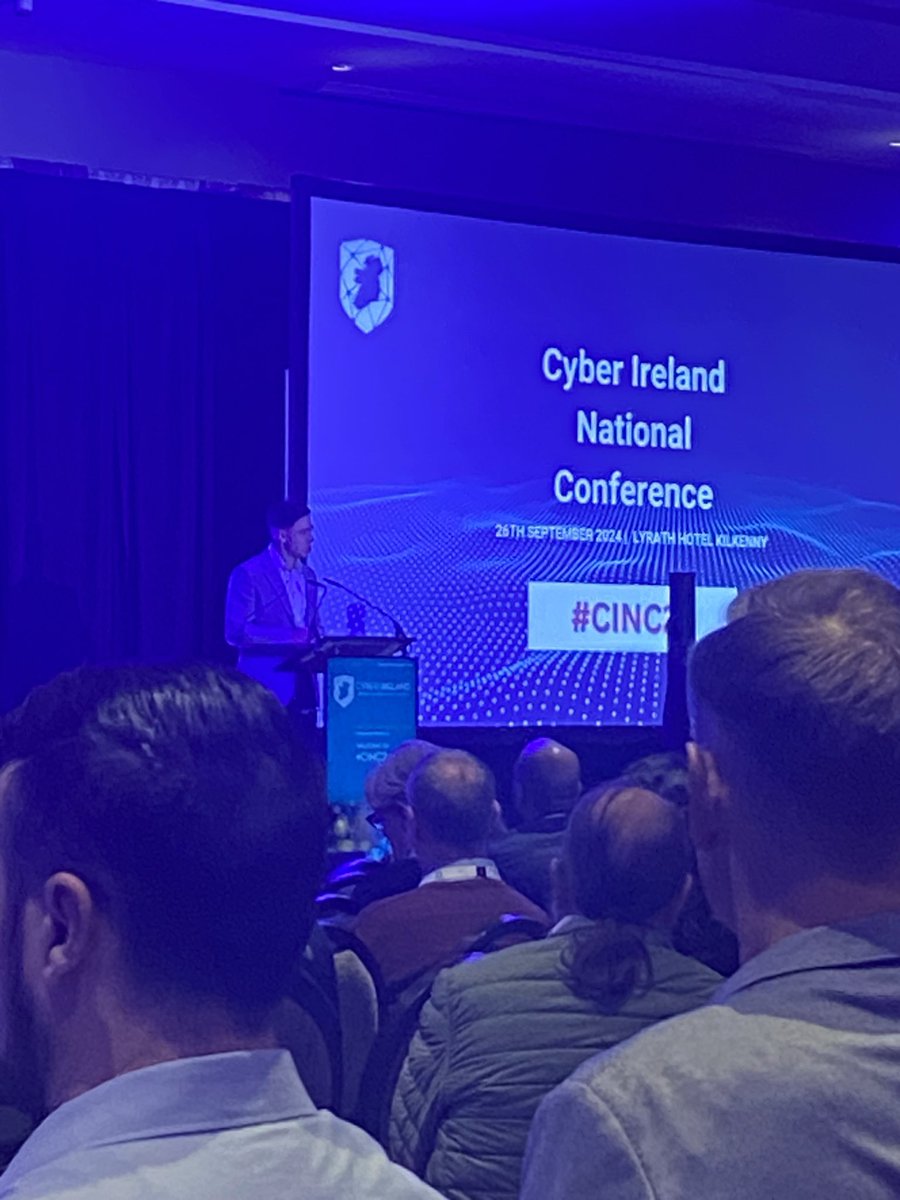 SeanachanM's tweet photo. Dr Eoin Byrne introducing the work of @CyberIreland at Cyber Ireland Conference 2024
#cinq24 https://t.co/ie2CnpRs2w
