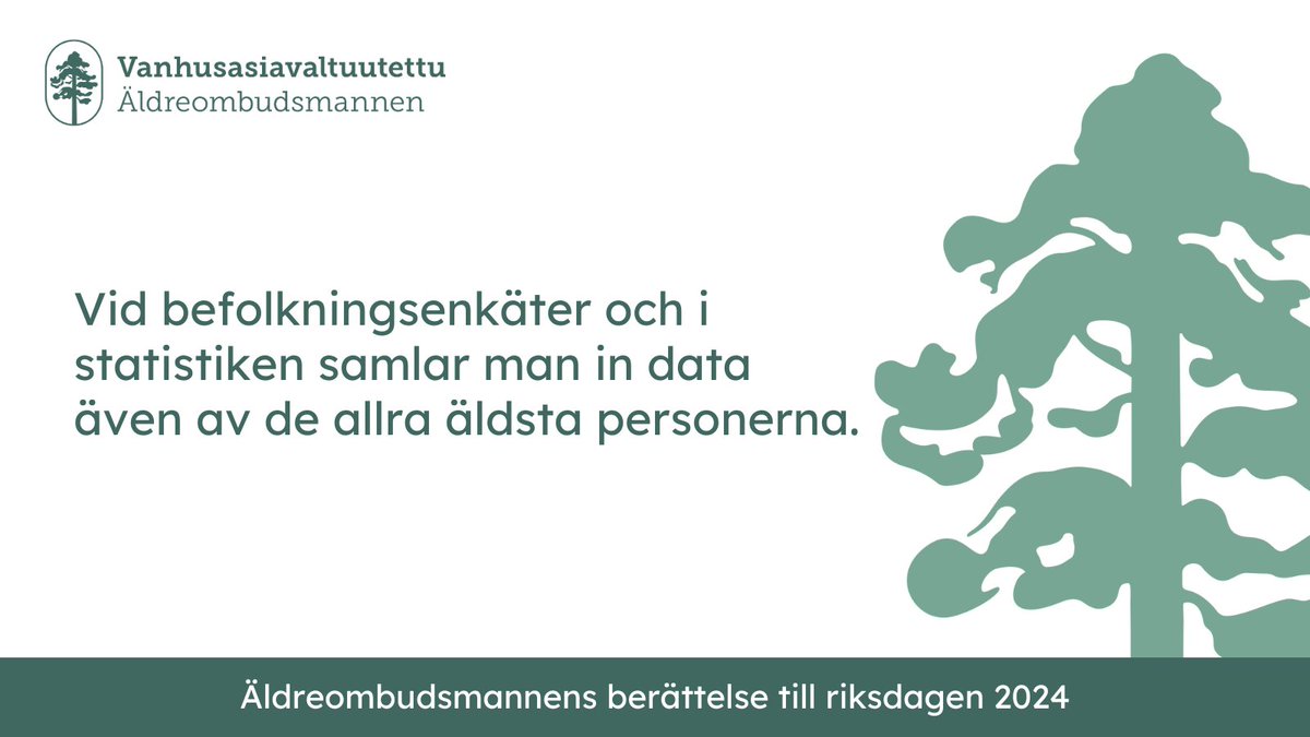 Äldreombudsmannen är bekymrad över att de allra äldsta är osynliga i datainsamlingen och följaktligen i beslutsfattandet. 1/