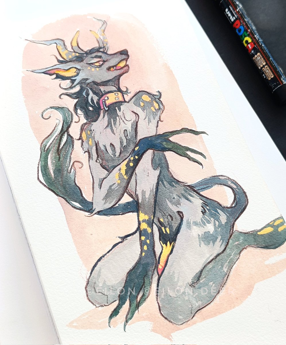 Say hi to wolf demon! 🐺💜

Get close enough, and you’ll see his bright color spots glow in the dark. ✨🌙 But watch out, if you're brave enough, he might take you for some playful (and a little naughty) fun! >)