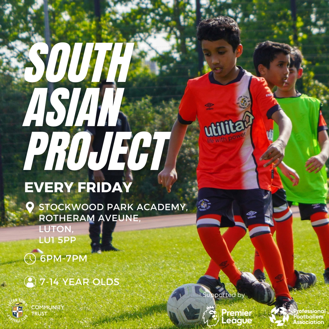 LutonTownCT's tweet image. ⚽️ South East Asian Project – Free Football Sessions! ⚽️

We’re offering FREE football sessions for South East Asian kids aged 7-14 at Stockwood Park Academy, with support from @PLCommunities  and @PFA!
Join us for a chance to train with our development squads!

📍 Where:…