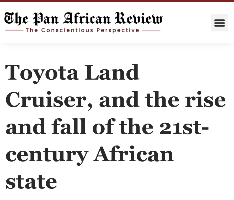 This is a good article – &amp; the vehicle makes for good imagery. But comrade <a href="/cobbo3/">Charles Onyango-Obbo</a> oversimplified. Too much.

The Land Cruiser as “decider of wars,” “destroyer of states”?! With or without an item of ostentation, the shameless destroyers of states (Glencore Plc. DGI, NATO, IMF...