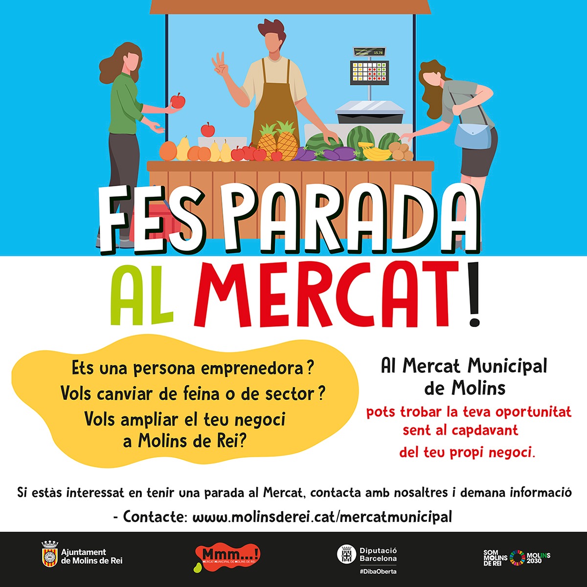 Ja estan en funcionament les taquilles refrigerades del Mercat Municipal! Com funcionen?

1. Fes la comanda molinsderei.site/mercatmunicipa…
2. La parada et facilitarà un codi
3. En el moment de la recollida busca l'icona "clients" a la pantalla 
4.Tecleja el codi que t'ha donat la parada
