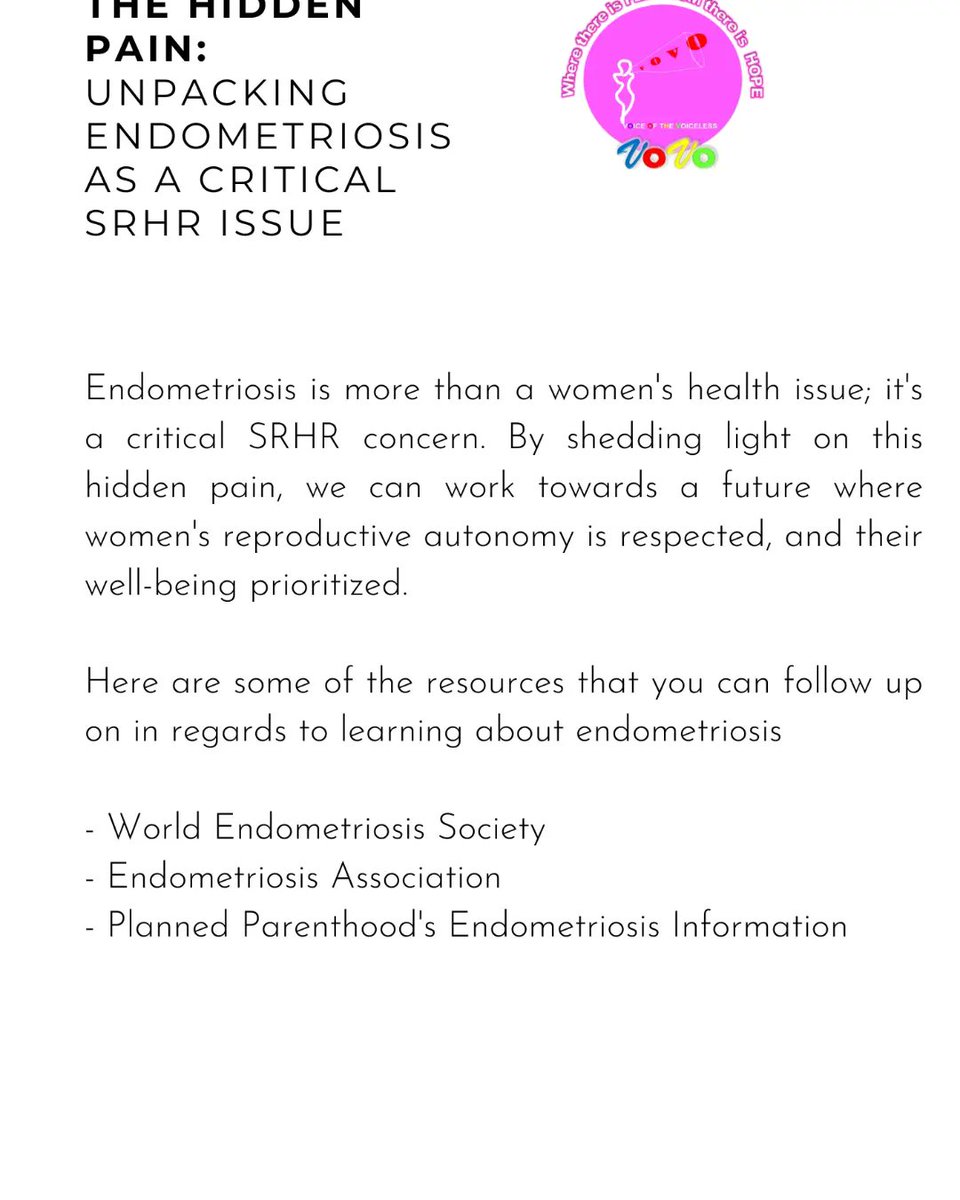 Dearest gentle reader,  we wrap up our birthday month with an article on endometriosis. Take a moment to read and know more about what Endometriosis is

Stay informed, seek medical attention if experiencing symptoms, and advocate for yourself. Demand:-