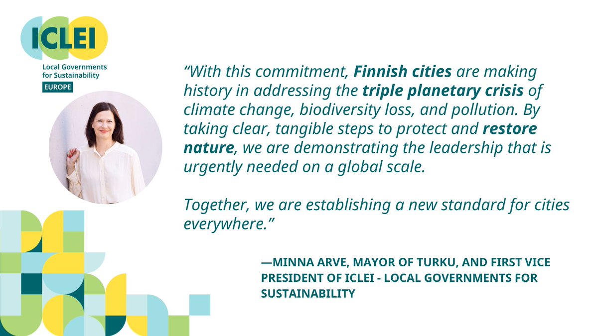 ICLEI_Europe's tweet image. Earlier this month, leaders of 🇫🇮’s 10 largest cities, all #ICLEIMembers, united in the fight against biodiversity loss and to strengthen biodiversity🌱💚

Learn more 👉iclei-europe.org/news/?10_Finni…