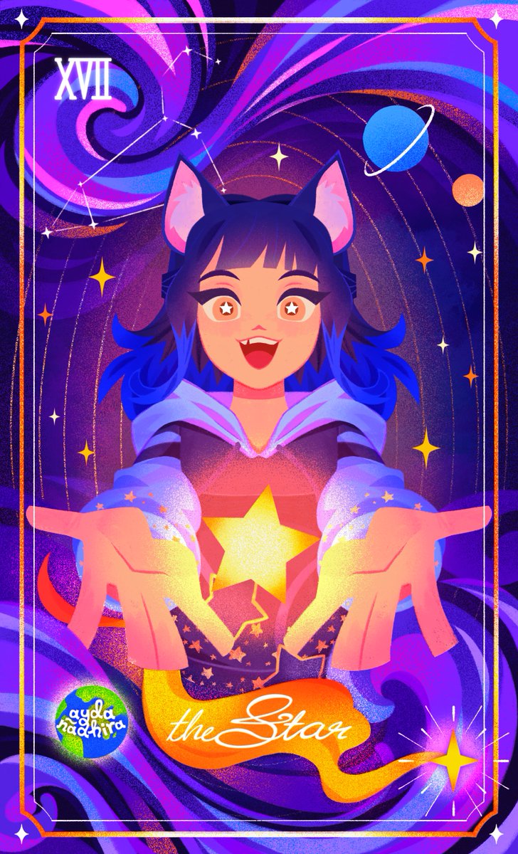 v_leemar's tweet photo. THE STAR #17
Artist @aydanadhira
Vtuber @StarFyr3z

Sometime lack confidence but shows hope of her well being. Direction may be questionable but if people gives a helping hand it would consider a blessing &amp; a gift

#MalaysiaVtuber #ENVtuber #cubteng #MYVTarot #cubteng #ArtonFyr3z https://t.co/HZcjadWO6C