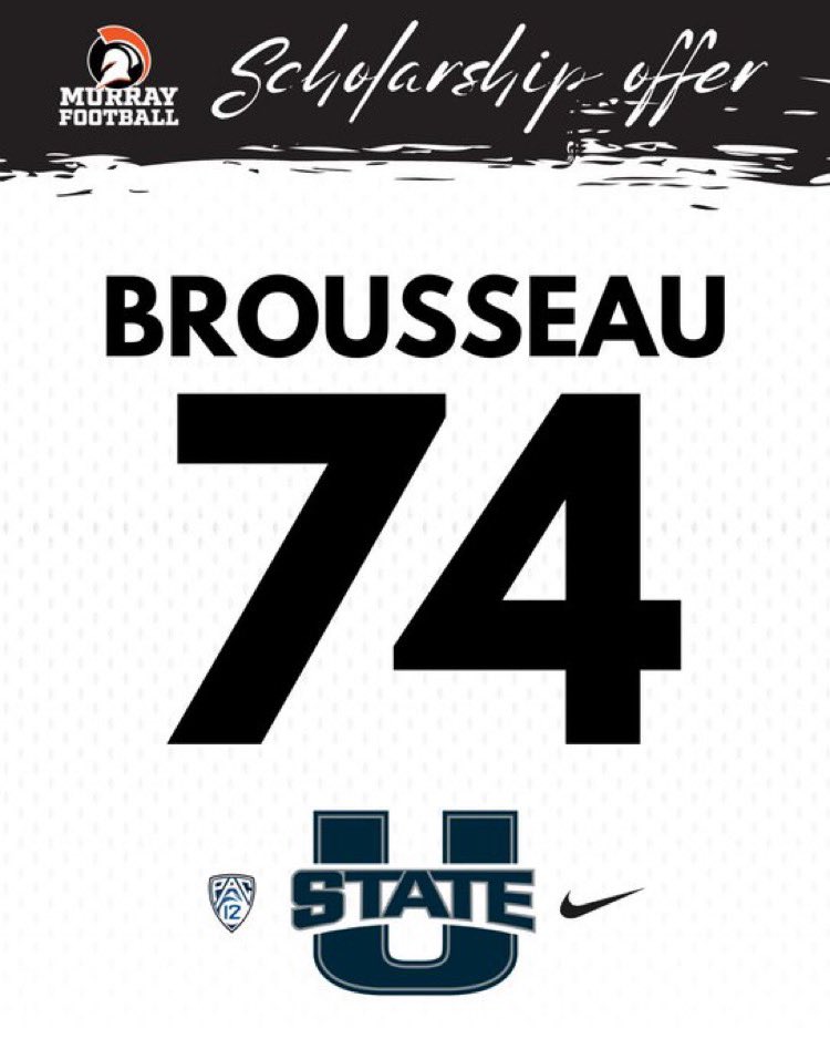 Sam Brousseau (@sambrousseau32) on Twitter photo After a great conversation with @CBassett_USU , I'm so excited and grateful to receive an offer from <a href="/USUFootball/">USU Football</a> ! Thank you!
<a href="/_MurrayFootball/">Murray Spartans Football</a> <a href="/CoachJasonLinde/">Jason Linde</a> <a href="/BLinde_1/">CoachBLinde</a> <a href="/mjfrecruits/">MJF Football Recruiting</a> <a href="/stroformance/">Stroformance</a> After a great conversation with @CBassett_USU , I'm so excited and grateful to receive an offer from <a href="/USUFootball/">USU Football</a> ! Thank you!
<a href="/_MurrayFootball/">Murray Spartans Football</a> <a href="/CoachJasonLinde/">Jason Linde</a> <a href="/BLinde_1/">CoachBLinde</a> <a href="/mjfrecruits/">MJF Football Recruiting</a> <a href="/stroformance/">Stroformance</a>