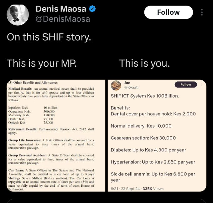 RealOmtatah's tweet photo. This could be the reason your MP is silent on this SHIF issue.

#RejectSHIF #StopAdani #Maandamano https://t.co/j0tWNZHeiF