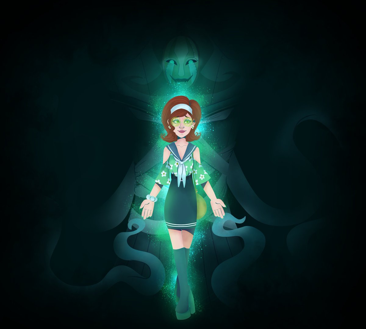 MiserableOrange's tweet photo. I'm going to be playing a "Glitter Hearts" game and this is my character! I got really excited to play with the themes and build a unique concept.
  
Her name is Reese Lovejoy and her alter ego is simply known as "HER".  

#glitterhearts #ttrpg #magicalgirl https://t.co/QZuHNL2v5Q